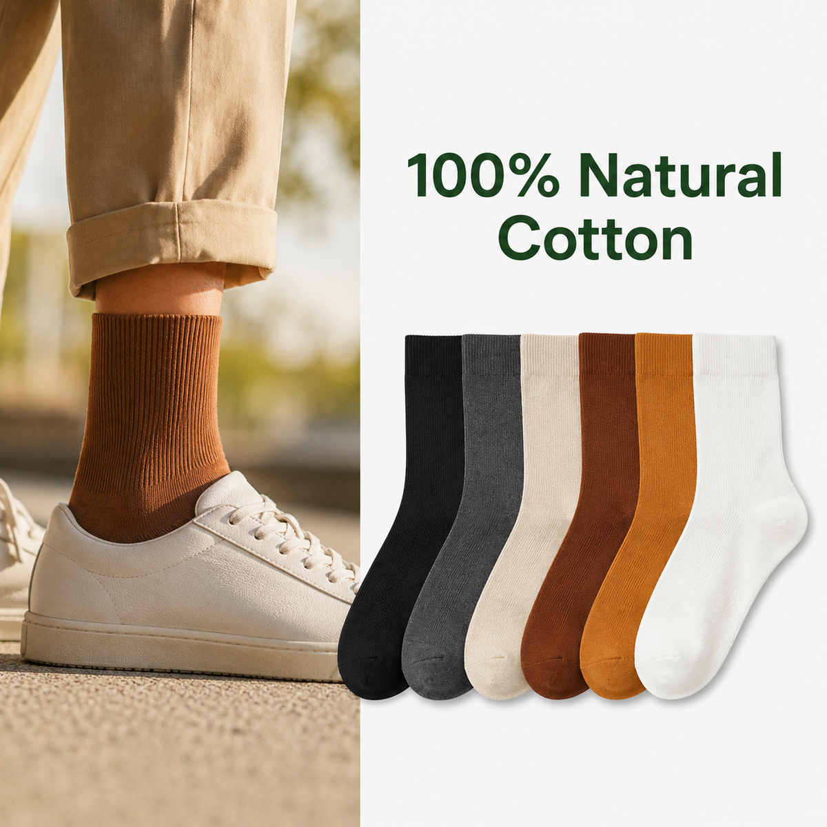 SLCOMFORT™ Calcetines de Algodón 100% Natural 6 Pares