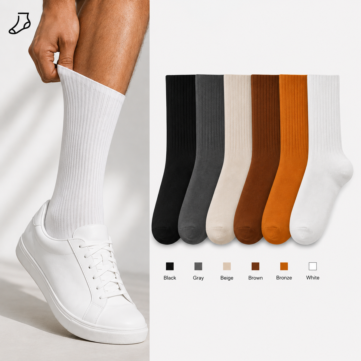 SLCOMFORT™ Calcetines de Algodón 100% Natural 6 Pares